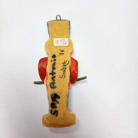 Vintage 1984 Handmade Salt Dough Christmas Ornament Toy Soldier - Picture 3 of 3